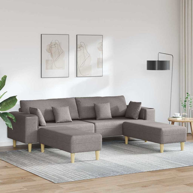 Sofa en tissu avec coussin Taupe 208 cm tissu