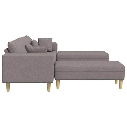 Sofa en tissu avec coussin Taupe 208 cm tissu