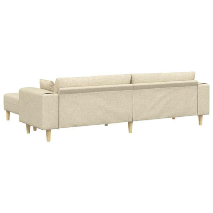 Sofa en tissu avec coussin Crème 208 cm tissu