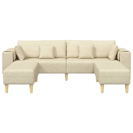 Sofa en tissu avec coussin Crème 208 cm tissu