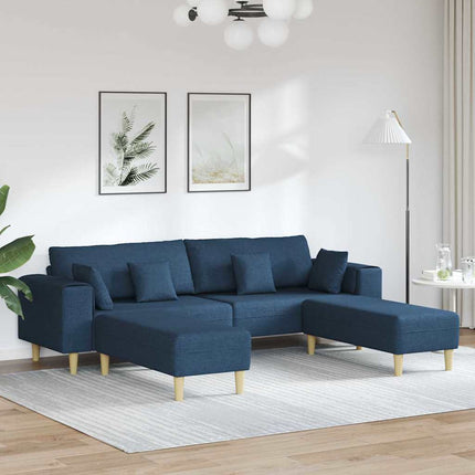 Sofa en tissu avec coussin Bleu 208 cm tissu