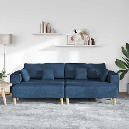 Sofa en tissu avec coussin Bleu 208 cm tissu