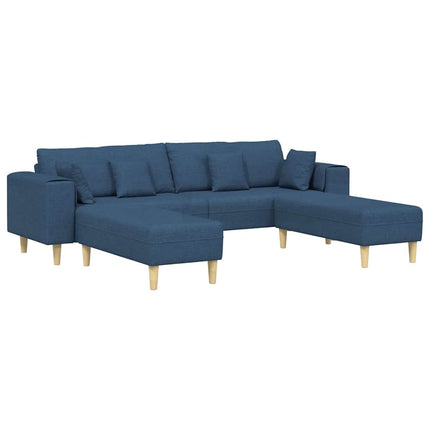 Sofa en tissu avec coussin Bleu 208 cm tissu