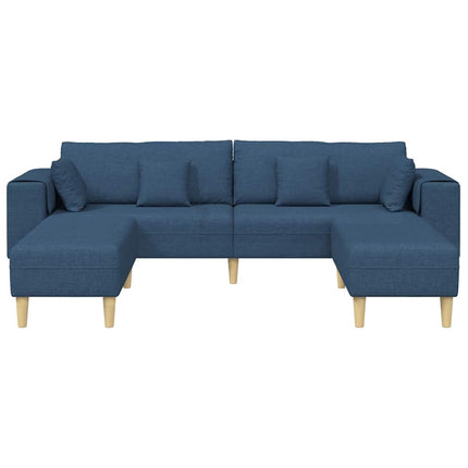 Sofa en tissu avec coussin Bleu 208 cm tissu