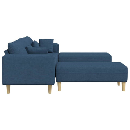 Sofa en tissu avec coussin Bleu 208 cm tissu