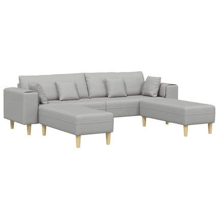 Sofa en tissu avec coussin Gris nuage 208 cm tissu