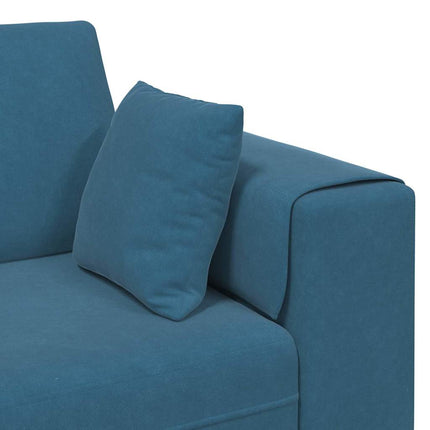 Canapé en velours avec coussin 3 pcs Bleu 208 cm Velours