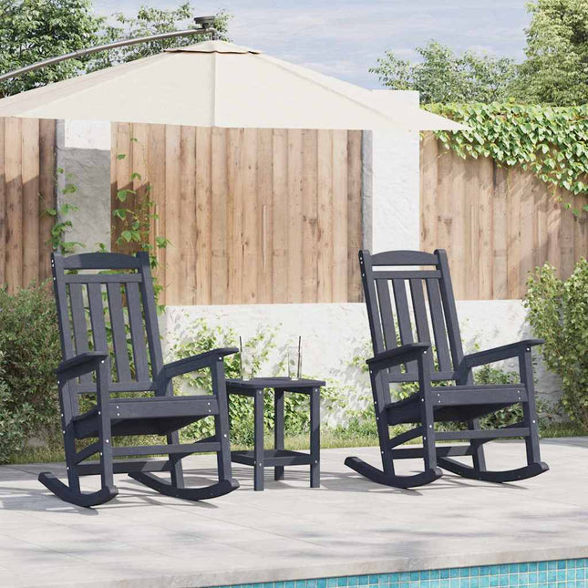 Chaise Berçante de Jardin 3 pcs Bleu marine 38 x 38 x 46 cm