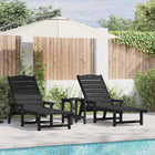 Mobilier de jardin lounge 2 pcs Noir 53 x 195.5 x 30cm