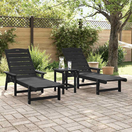 Mobilier de jardin lounge 2 pcs Noir 53 x 195.5 x 30cm