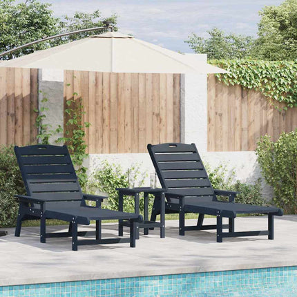 Mobilier de jardin lounge 3 pcs Bleu marine 38 x 38 x 46 cm