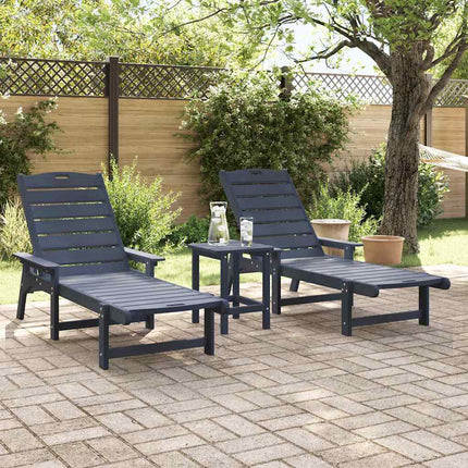 Mobilier de jardin lounge 3 pcs Bleu marine 38 x 38 x 46 cm