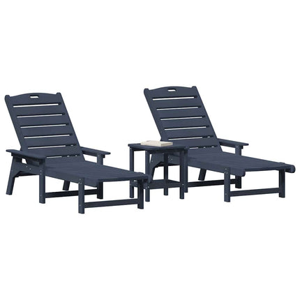 Mobilier de jardin lounge 3 pcs Bleu marine 38 x 38 x 46 cm