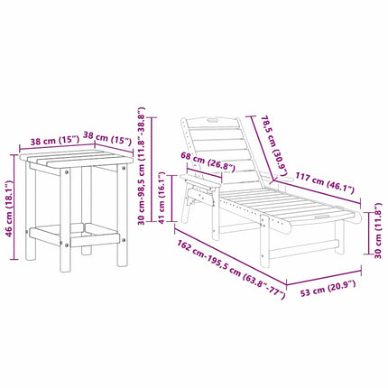 Mobilier de jardin lounge 3 pcs Bleu marine 38 x 38 x 46 cm