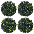 Boules de buis artificielles avec lumières LED 4 pcs vert 12 cm