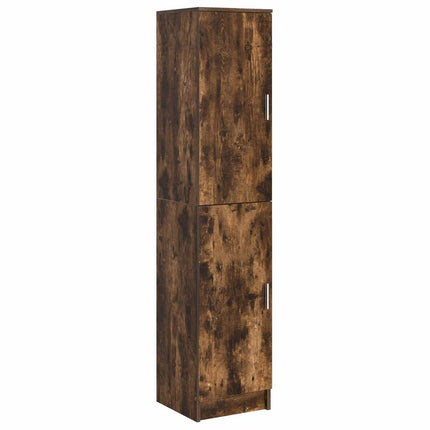 Bureau avec rangement 2 pcs Chêne fumé Bois d'ingénierie