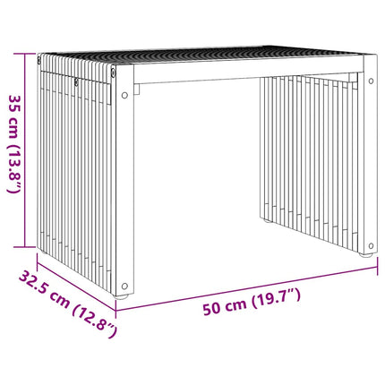 Table d'appoint de jardin Marron 50 x 32.5 x 35 cm