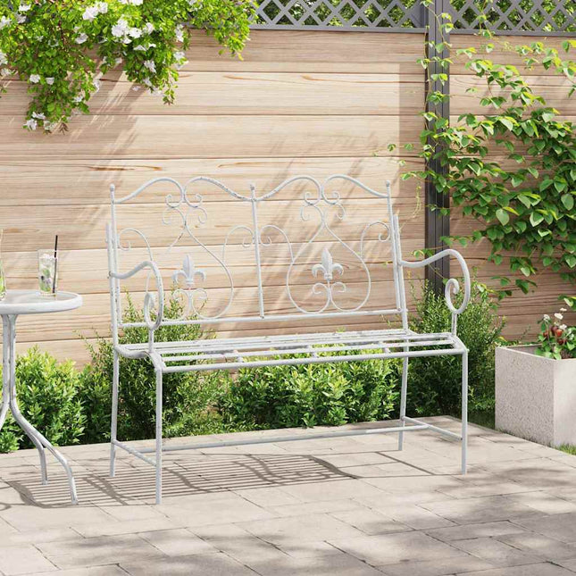Banc de jardin Blanc 104 x 54 x 93cm Acier
