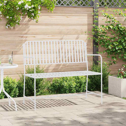 Banc de jardin Blanc 104 x 54 x 93cm Acier