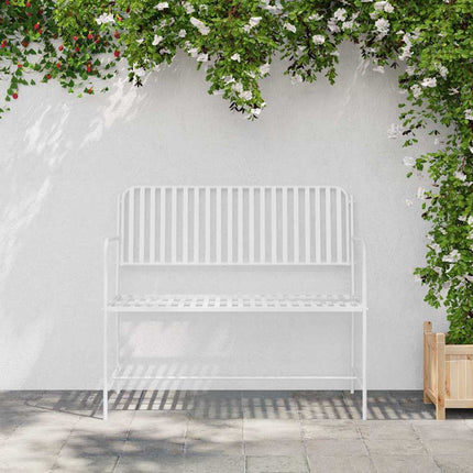 Banc de jardin Blanc 104 x 54 x 93cm Acier