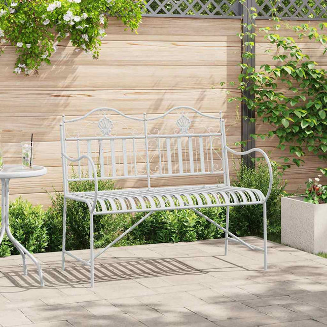 Banc de jardin Blanc 104 x 54 x 93cm Acier