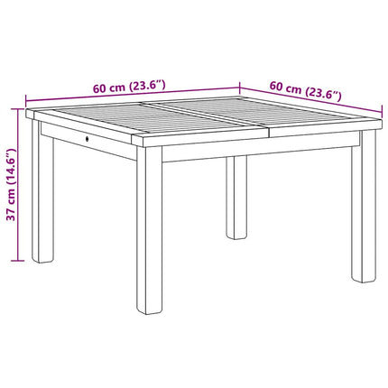 Table basse Marron 60 x 60 x 36 cm Bois de teck solide