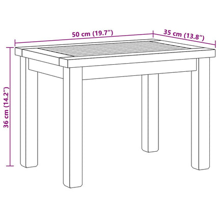 Table basse Marron 50 x 35 x 36 cm Bois de teck solide