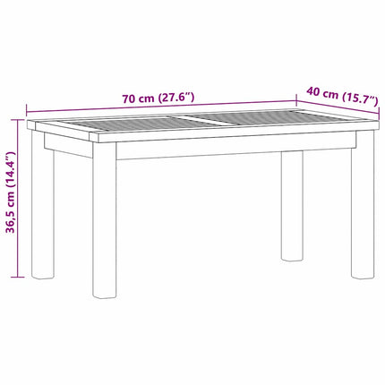 Table basse Marron 70 x 40 x 36 cm Bois de teck solide