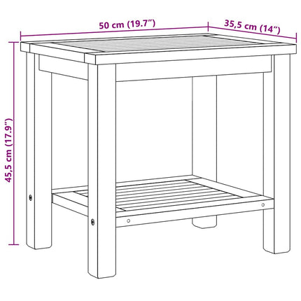 Table basse Marron 50 x 35 x 45 cm Bois de teck solide