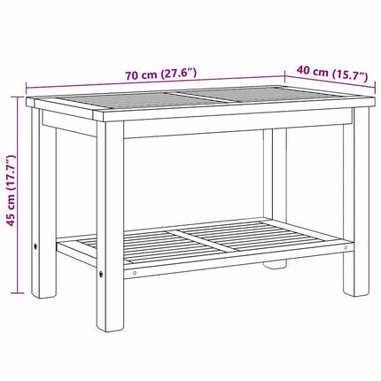 Table basse Marron 70 x 40 x 45 cm Bois de teck solide