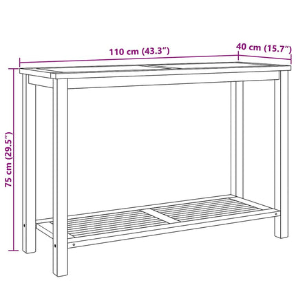 Table basse Marron 110 x 40 x 45 cm Bois de teck solide