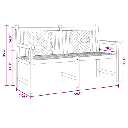 Banc de jardin Marron 150 x 60 x 90 cm Bois de teck solide