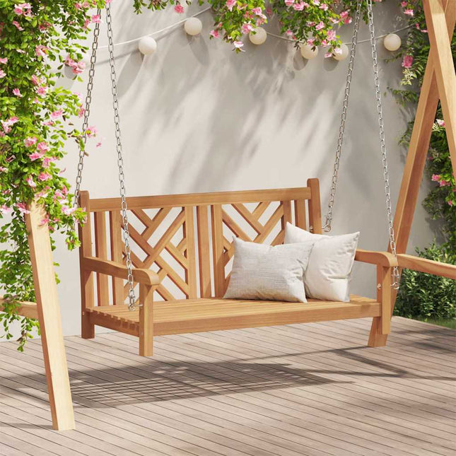 Banc Balançoire Marron 114 x 60 x 64 cm Bois de teck solide