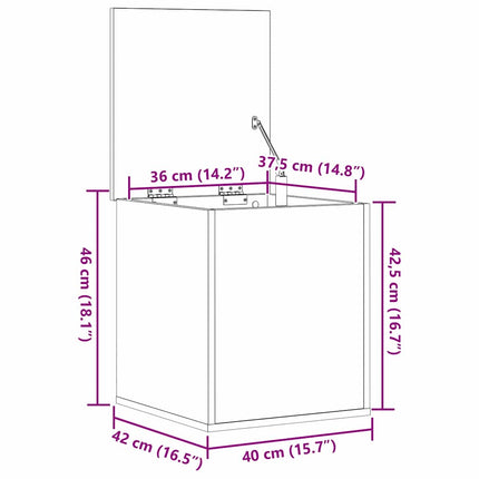 Boîte de Rangement chêne artisanal 40 x 42 x 46 cm