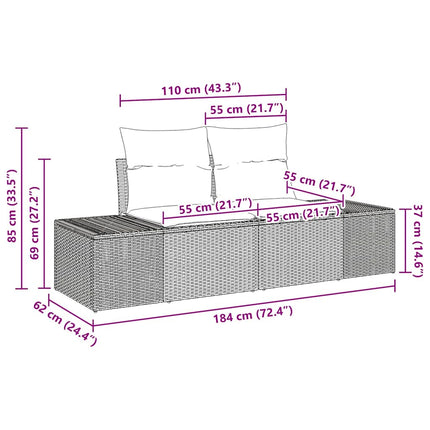 Ensemble de canapé de jardin avec coussin 8 pcs Beige polyrotin