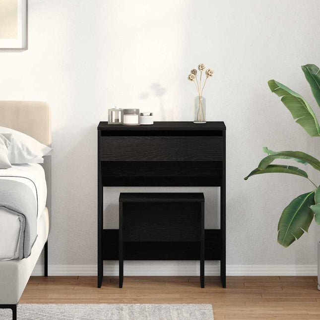 Coiffeuse Chêne noir 60 x 40 x 75 cm Bois d'ingénierie