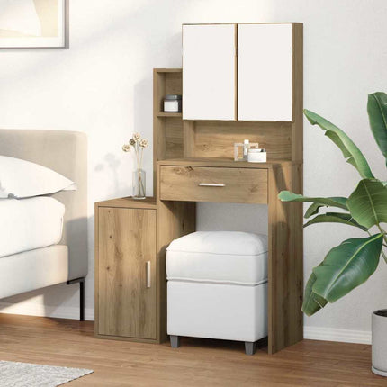 Coiffeuse chêne artisanal 80 x 35 x 132 cm Bois d'ingénierie