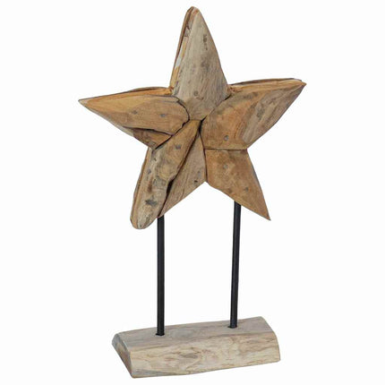 Étoile de Noël Marron 30 x 5 x 45 cm Bois de teck massif