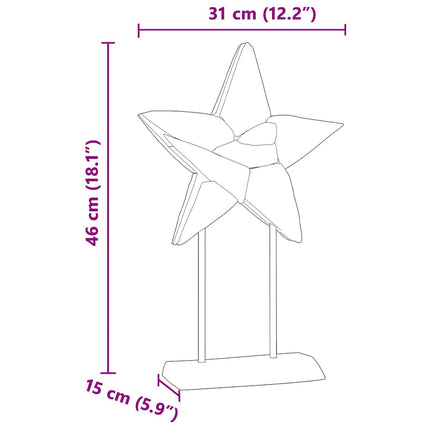 Étoile de Noël Marron 30 x 5 x 45 cm Bois de teck massif