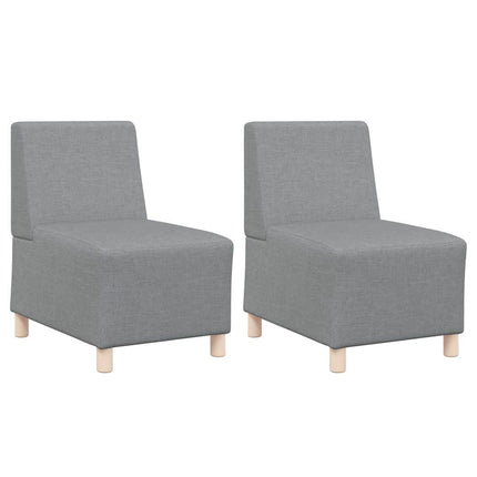 Unité de Sofa Modulaire Sans Accoudoirs 2 pcs Gris clair
