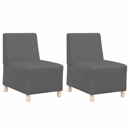 Unité de Sofa Modulaire Sans Accoudoirs 2 pcs Gris foncé