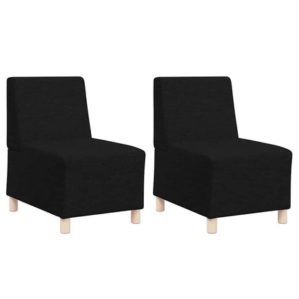 Unité de Sofa Modulaire Sans Accoudoirs 2 pcs Noir