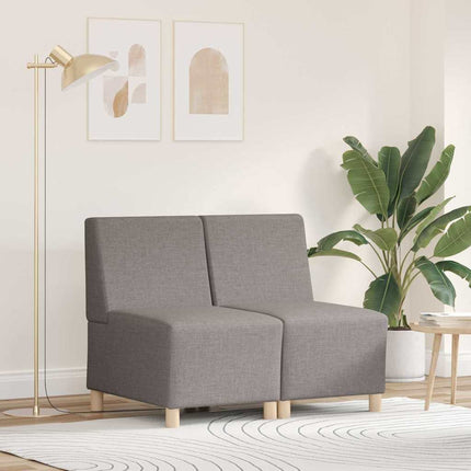 Unité de Sofa Modulaire Sans Accoudoirs 2 pcs Taupe