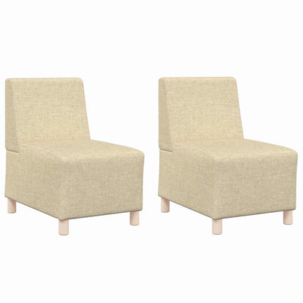 Unité de Sofa Modulaire Sans Accoudoirs 2 pcs Crème