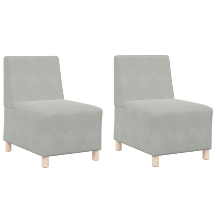 Unité de Sofa Modulaire Sans Accoudoirs 2 pcs Gris clair