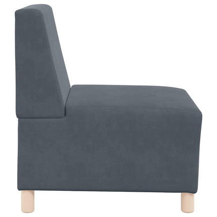 Unité de Sofa Modulaire Sans Accoudoirs 2 pcs Gris foncé