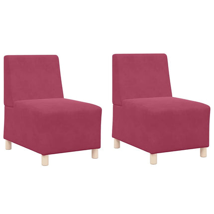 Unité de Sofa Modulaire Sans Accoudoirs 2 pcs Bordeaux
