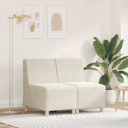 Unité de Sofa Modulaire Sans Accoudoirs 2 pcs Crème