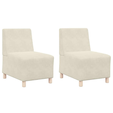 Unité de Sofa Modulaire Sans Accoudoirs 2 pcs Crème