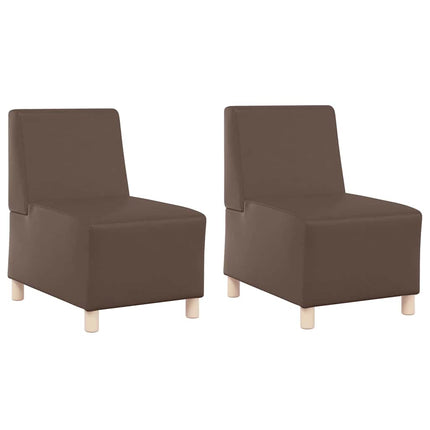 Unité de Sofa Modulaire Sans Accoudoirs 2 pcs Marron